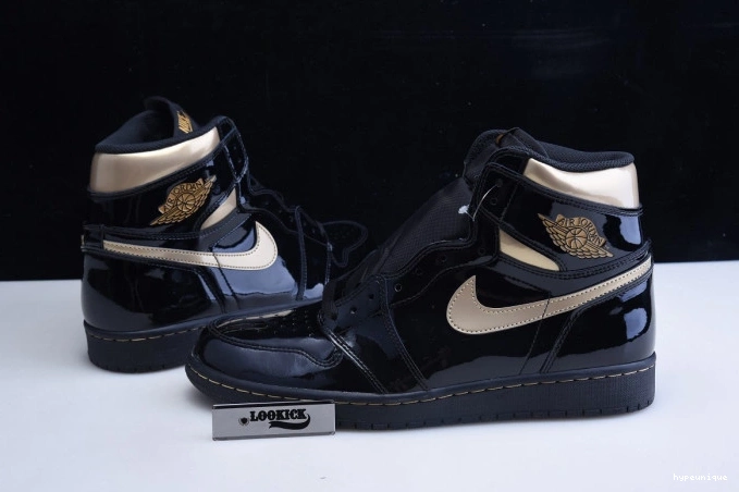 HYPE RETRO JORDAN AIR HIGH (2020) BLACK 1 GOLD 555088-032 METALLIC 0730